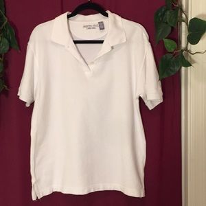 💗White Polo Shirt..  100 % Cotton NWT